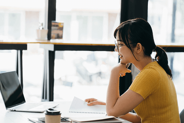 Woman studying