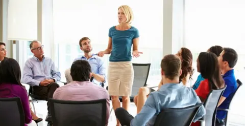 A non-profit organisation having a meeting about a new campaign initiative